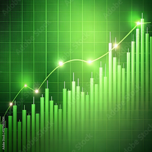 Wallpaper Mural green business graph with arrow Torontodigital.ca