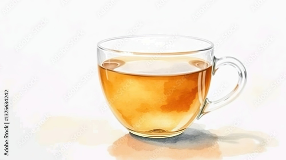 Image of a delicate glass teacup. Image of a delicate glass teacup.