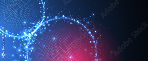 Futuristic glowing technology sphere vector art. The design gives a high-tech cybernetic feel, symbolizing digital networks, AI, or virtual reality.