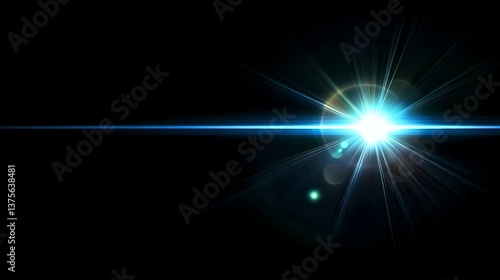 Wallpaper Mural Blue lens flare with starburst light beam
 Torontodigital.ca