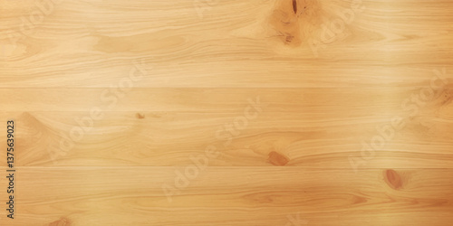 Close-up of light wood planks with a smooth surface and prominent natural grain patterns, creating a charming and nostalgic retro wooden background with a warm, inviting tone.
