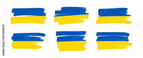 Set of Ukrainian national flags