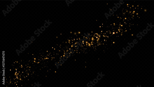 Dust light particles. For postcards, Christmas, holiday, congratulations. Light effect, shine