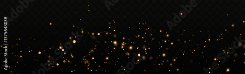 Dust light particles. For postcards, Christmas, holiday, congratulations. Light effect, shine