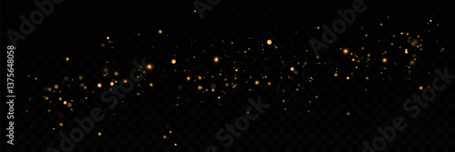 Dust light particles. For postcards, Christmas, holiday, congratulations. Light effect, shine