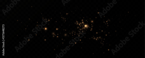 Dust light particles. For postcards, Christmas, holiday, congratulations. Light effect, shine