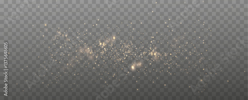 Dust light particles. For postcards, Christmas, holiday, congratulations. Light effect, shine