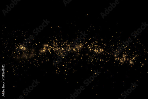 Dust light particles. For postcards, Christmas, holiday, congratulations. Light effect, shine