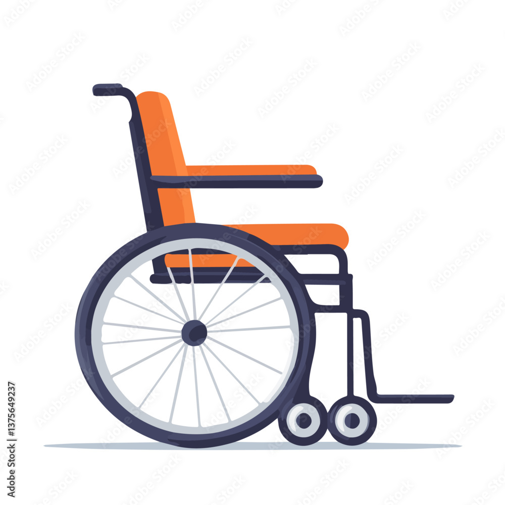 Flat vector wheelchair, minimalist design, isolated on a white background.
Flat vector wheelchair, minimalist design, isolated on a white background.