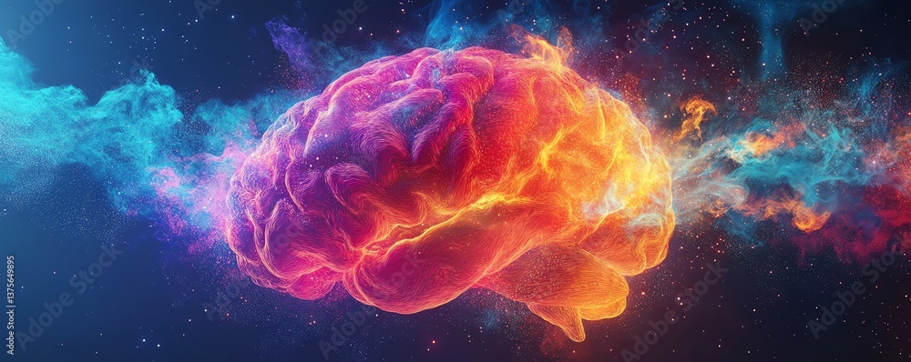 Obraz premium Fiery brain, abstract concept art