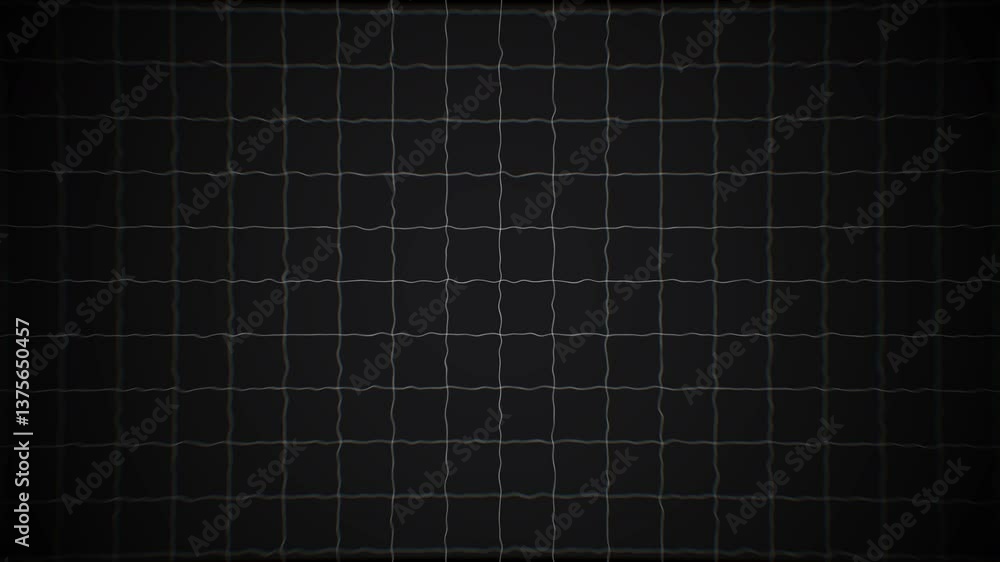 Dark background with animated waving white wireframe grid line fit for alpha channel or overlay layer. Loop abstract motion background for technology, science, blueprint, or infographic concept