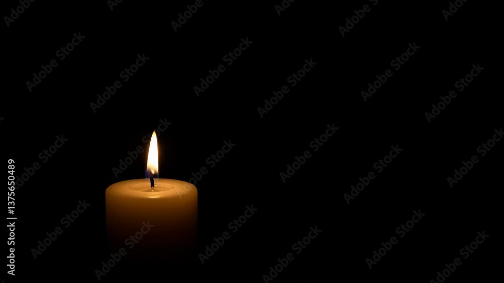 Flickering candle flame transitioning in darkness capturing ambient glow Flickering candle flame transitioning in darkness capturing ambient glow