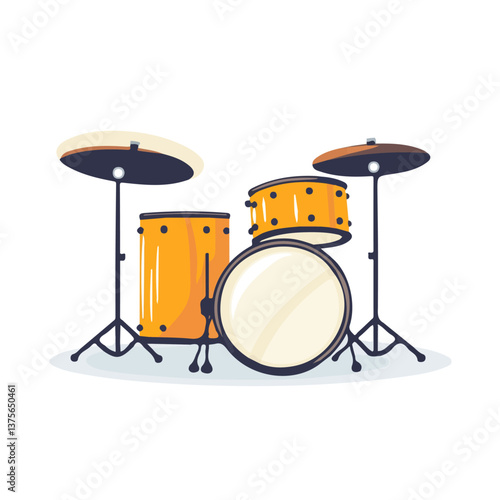 Flat vector drum dampeners, minimalist design, isolated on a white background.

