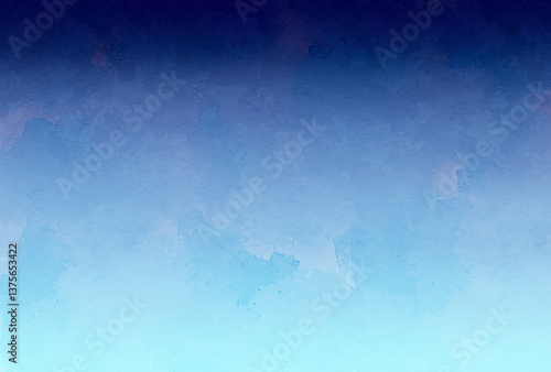 青と水色のグラデーションの水彩背景　テクスチャ素材