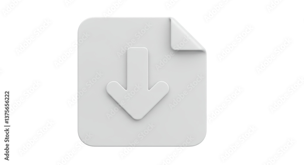 Isolated Document File with Arrow Download Transfer Isolated Document File with Arrow Download Transfer