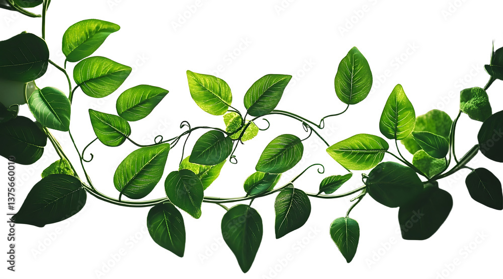 Fototapeta premium Vegan inspired nature decor green leaves arrangement interior design minimalist environment artistic viewpoint