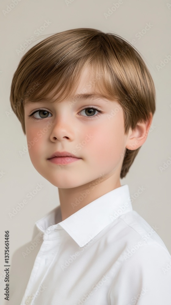 Portrait of a Young Boy in a White Shirt Portrait of a Young Boy in a White Shirt