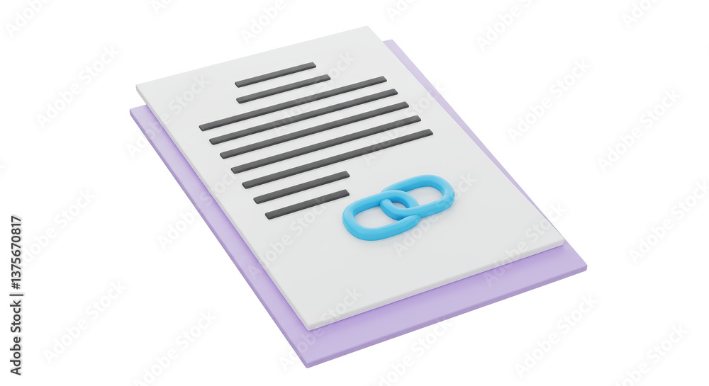 Isolated Stack of Linked Documents Symbolizing Connectivity Isolated Stack of Linked Documents Symbolizing Connectivity