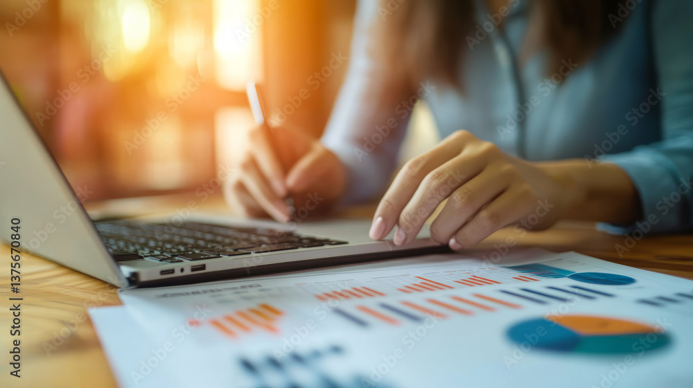 Analyzing financial data trends business insights in a modern office environment Analyzing financial data trends business insights in a modern office environment