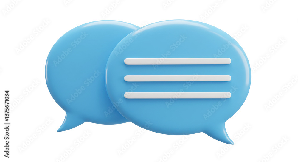 Isolated Blue Speech Bubbles for Communication and Dialogue Isolated Blue Speech Bubbles for Communication and Dialogue