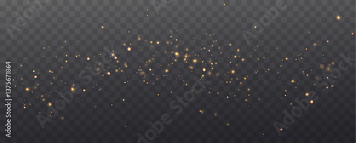 Dust light particles. For postcards, Christmas, holiday, congratulations. Light effect, shine
