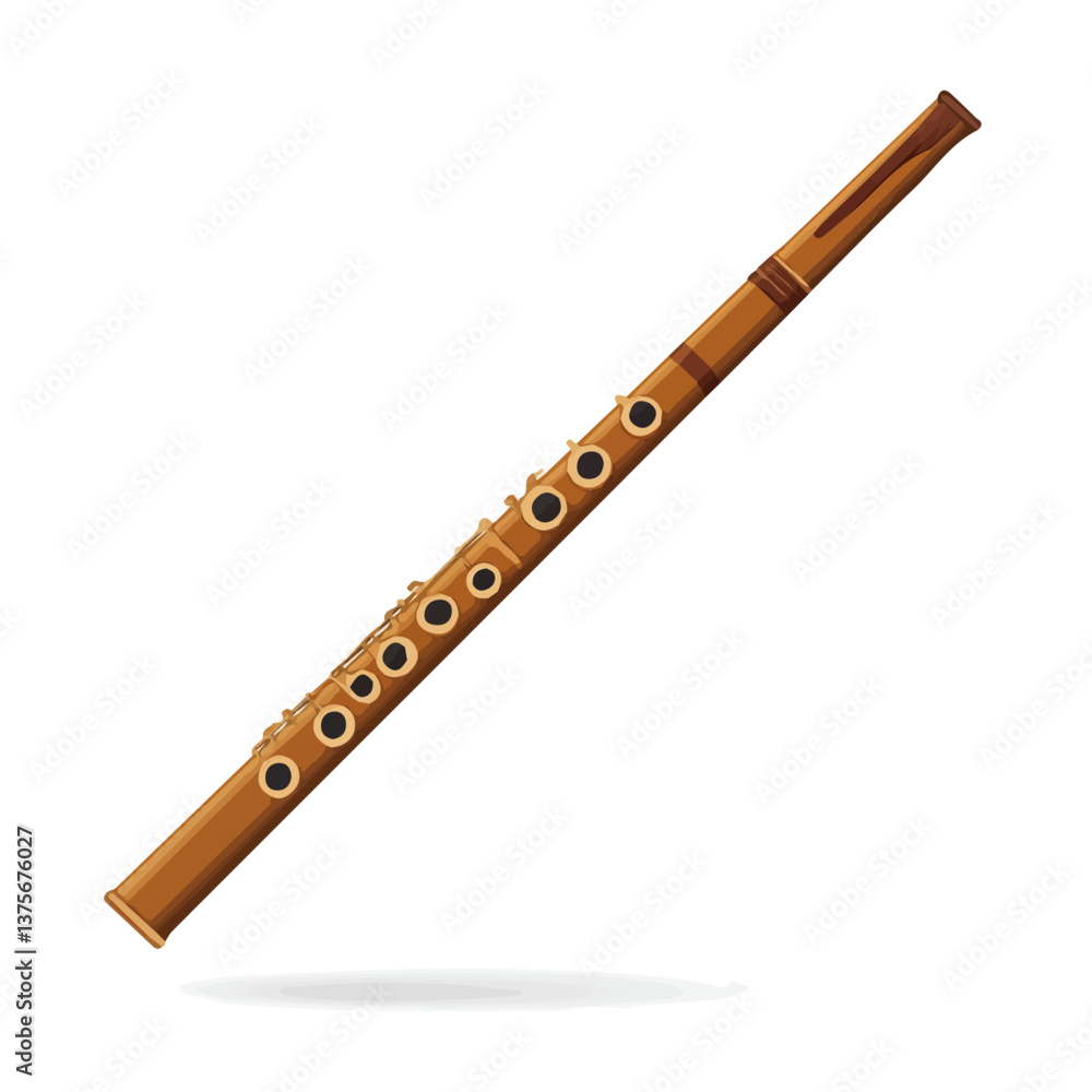 Flat vector flute body, minimalist design, isolated on a white background.
Flat vector flute body, minimalist design, isolated on a white background.
