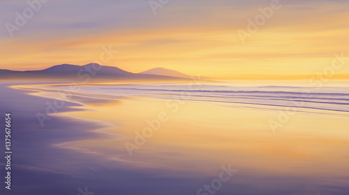 Sunset over the beautiful ocean 