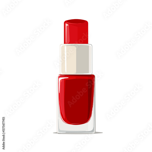 Flat vector nail polish, minimalist design, isolated on a white background.

