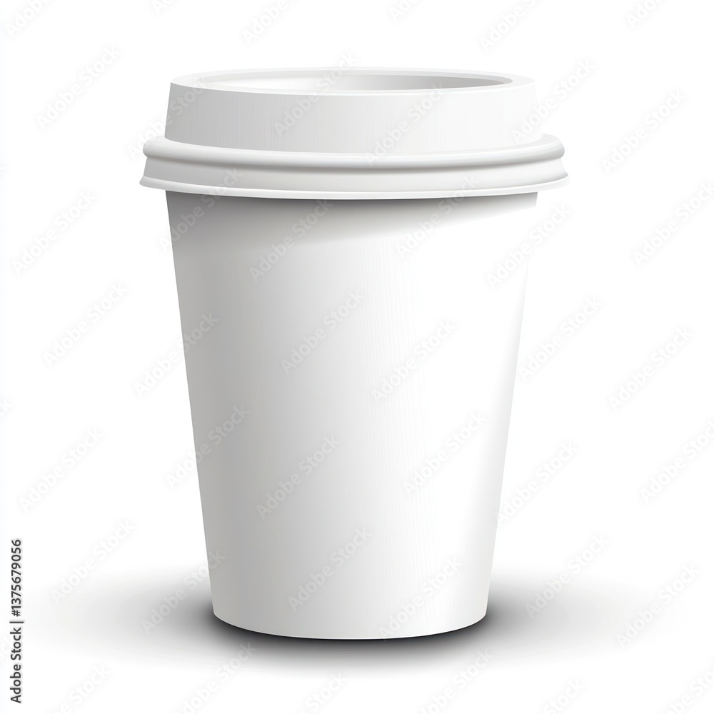 White Disposable Coffee Cup with Lid Mockup Ready for Your Design White Disposable Coffee Cup with Lid Mockup Ready for Your Design