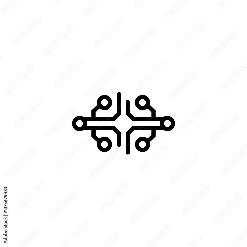 Abstract Circuitry Logo on Light Background Abstract Circuitry Logo on Light Background