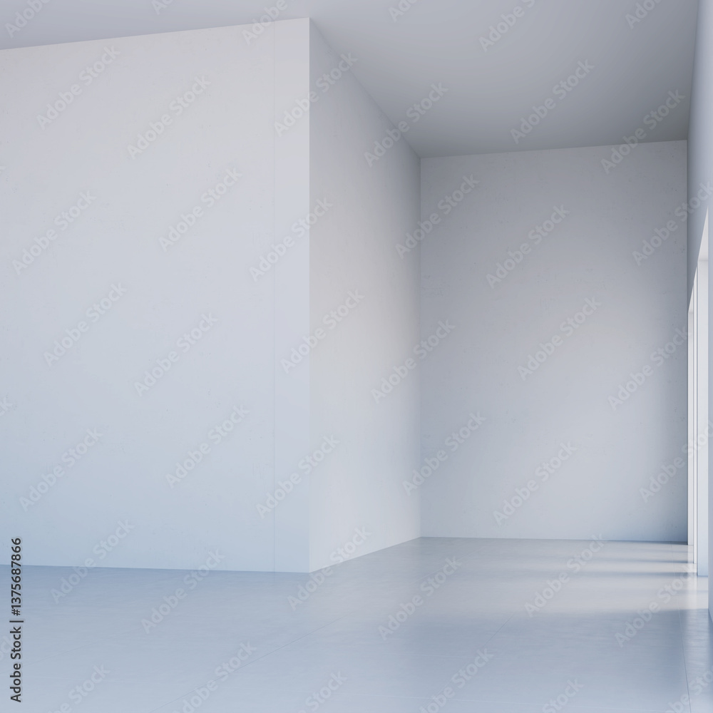 Fototapeta premium Large luxury modern bright interiors Living room mockup illustration 3D rendering image