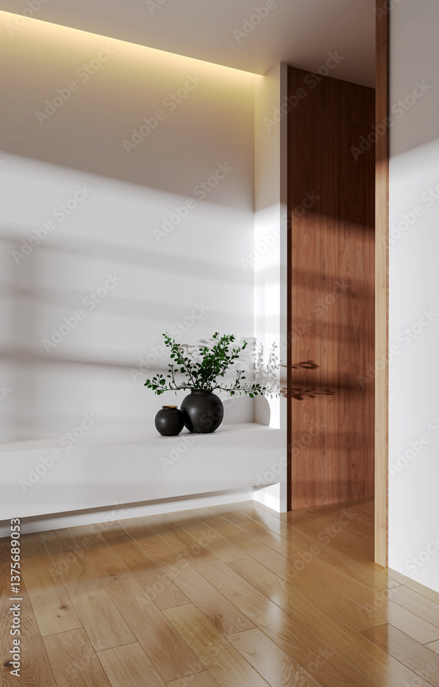 Fototapeta premium Large luxury modern bright interiors Living room mockup illustration 3D rendering image