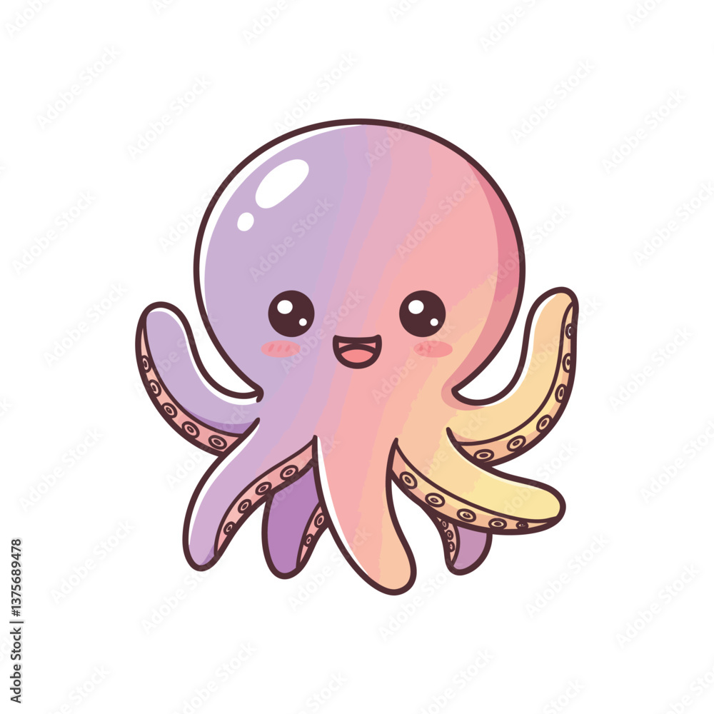 Fototapeta premium Cute Octopus Vector Illustration