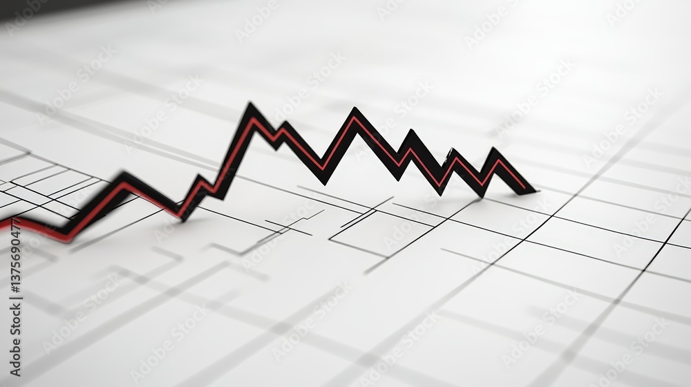 Simple graph representing business cycle evaluation with emphasis on economic trends and performance metrics Simple graph representing business cycle evaluation with emphasis on economic trends and performance metrics