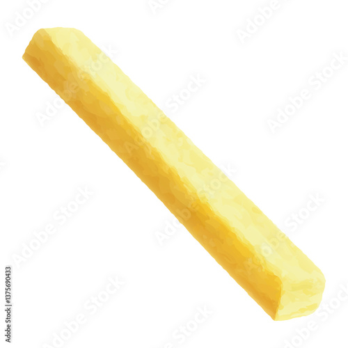 Delicious, appetizing french fries. Roasted potato in deep fat fry oil potatoes. Yellow sticks, isolated on white background. Fast Food. Unhealthy tasty food. Realistic 3d vector illustration.