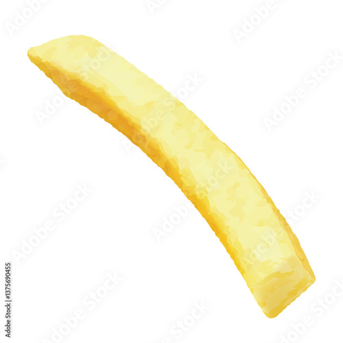 Delicious, appetizing french fries. Roasted potato in deep fat fry oil potatoes. Yellow sticks, isolated on white background. Fast Food. Unhealthy tasty food. Realistic 3d vector illustration.