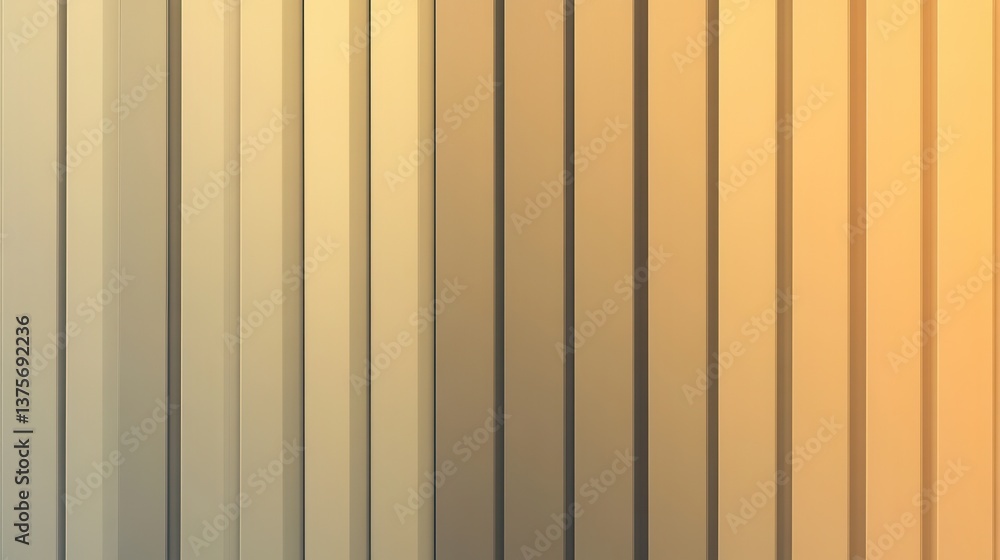 Fototapeta premium Gradient background transitioning from muted amber to orange with parallel bars creating a dimensional wall