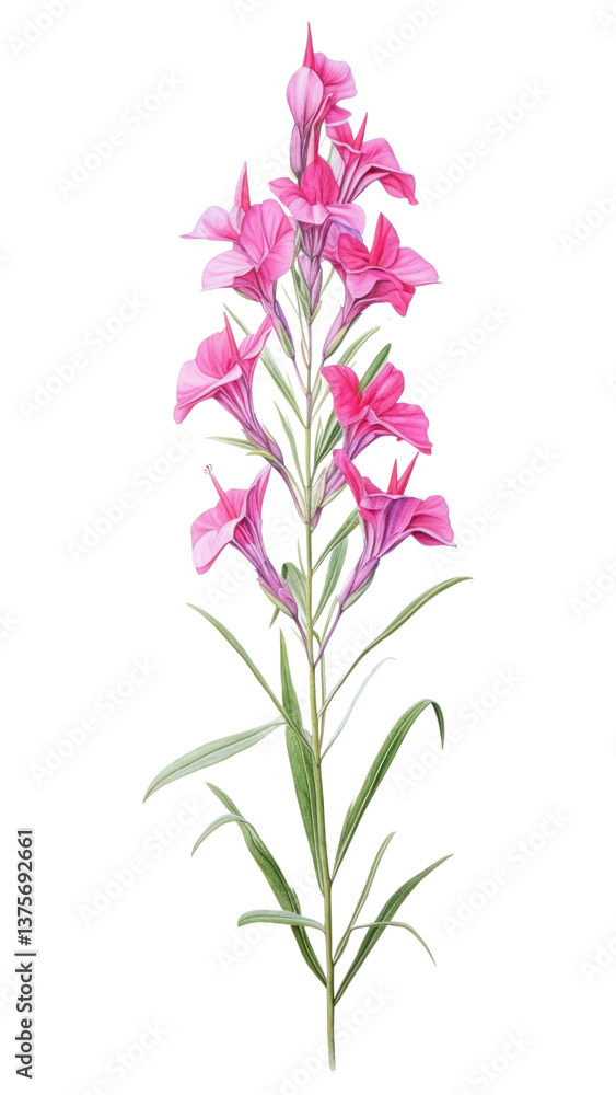 Obraz premium PNG Illustration watercolor gladiolus botanical.
