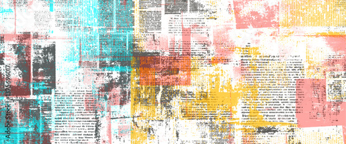 Vector newspaper paper grunge vintage colorful poster with the words