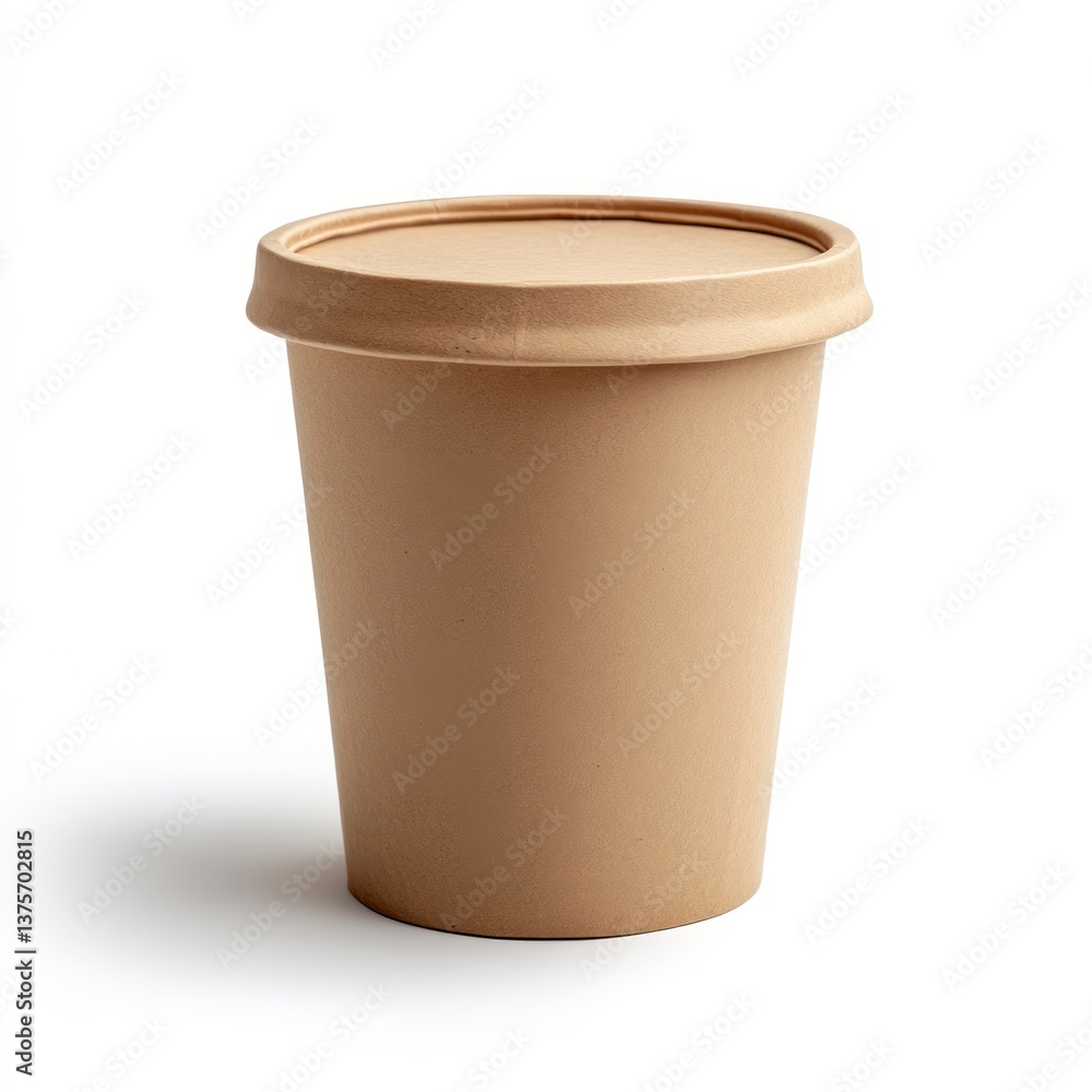 Paper Cup with Lid on White Background Isolated for Mockup Paper Cup with Lid on White Background Isolated for Mockup