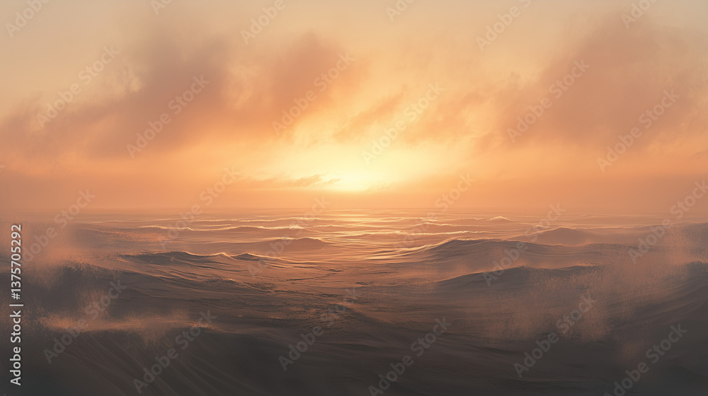 Obraz premium Sunset over the beautiful ocean 
