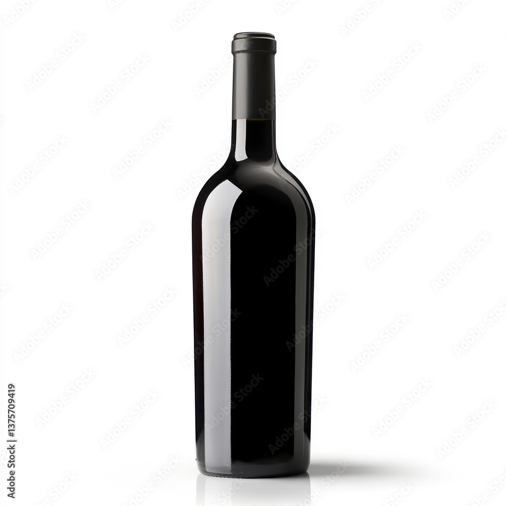 Isolated Dark Red Wine Bottle for Restaurant Bar or Celebration Use