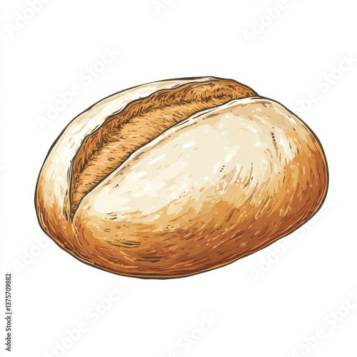 sour dough loaf in 2 color vector on a white background -