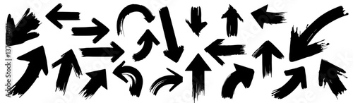 Grunge Arrow Vector Collection – Vector Ink Brush & Paint Styles - Set of Rough & Textured Vectors