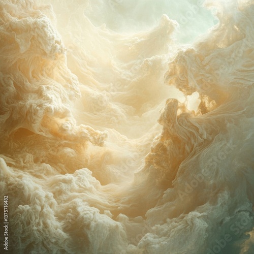 Ethereal Cloud Formation with Soft Warm Hues and Textured Patterns