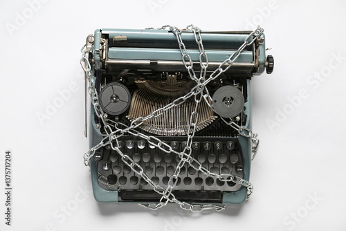 Vintage typewriter with cha...