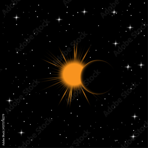 sunset, blackout, space