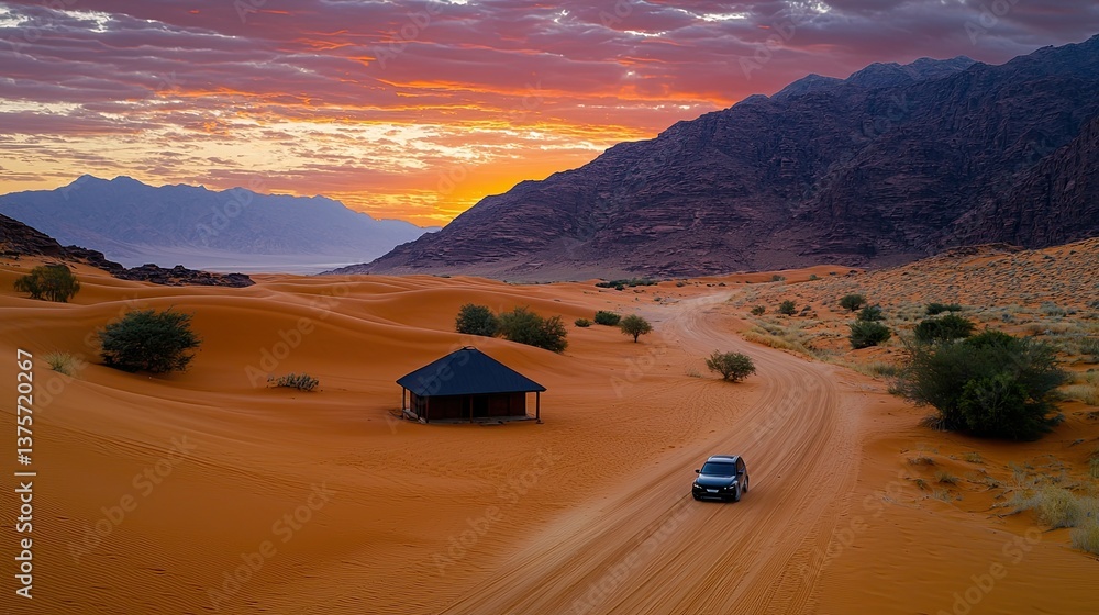 Sunset over Namib Desert: A Serene Journey Sunset over Namib Desert: A Serene Journey