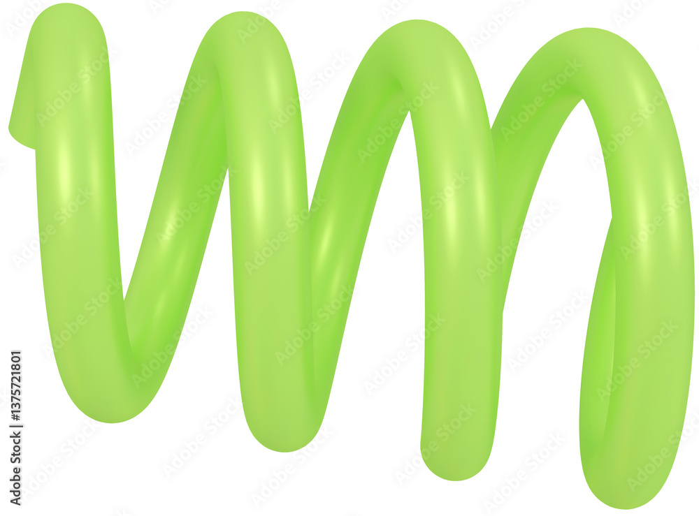 3D Green Playful colorful shape, creative graphic abstract form isolated clipart. Render of geometric modern y2k illustration 3D Green Playful colorful shape, creative graphic abstract form isolated clipart. Render of geometric modern y2k illustration