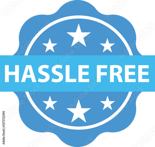 Hassle free icon. Hassle free easy delivery transport. Organic food badge sign. Healthy Food Emblem symbol. Natural stamp label logo. flat style.